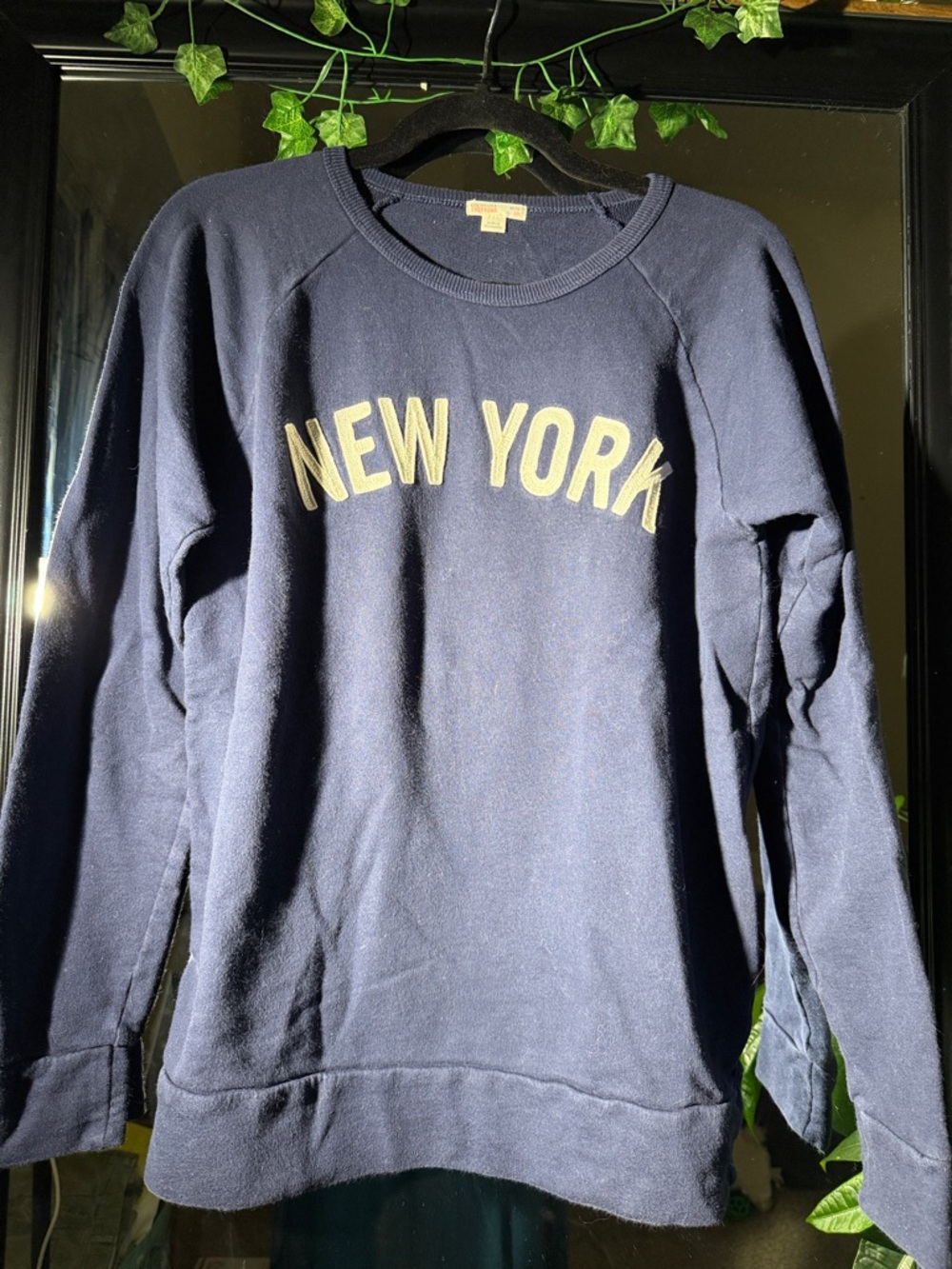 Crewcuts Navy Crewneck Sweatshirt with Cream "NEW YORK" Text